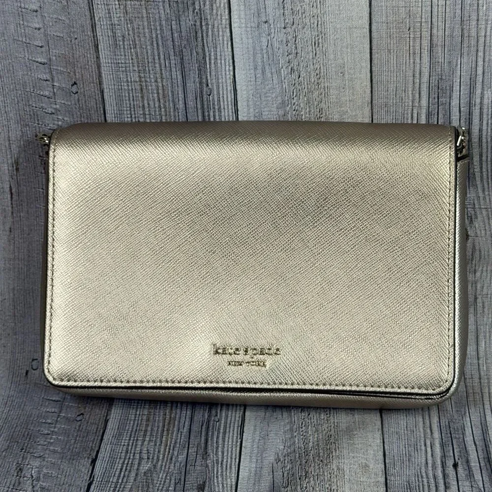 Kate Spade New York Purse Bag Women’s O/S Pale Gold Leather Shoulder